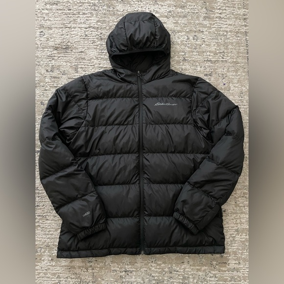 Eddie Bauer Other - Eddie Bauer Puffer Jacket Coat Mens Size L Black Full Zip Down Filled EB650